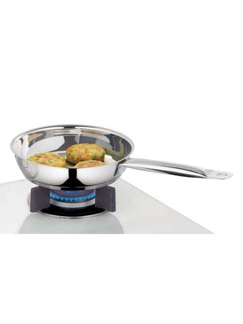 Borosil 20 cm Stainless Steel Impact Bonded Triply Fry Pan - Induction and Gas Stove Friendly