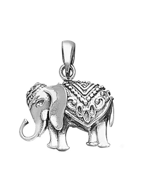 Taraash 92.5 Sterling Silver Elephant Pendant without Chain for Men