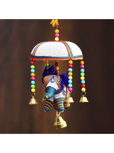 eCraftIndia Handcrafted Decorative Elephant Wall/Door/Window Hanging Bells