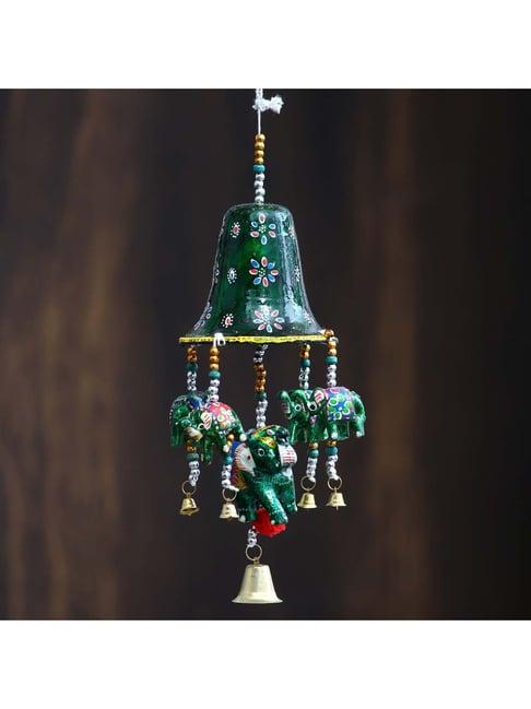 eCraftIndia Handcrafted Decorative Elephant Wall/Door/Window Hanging Bells
