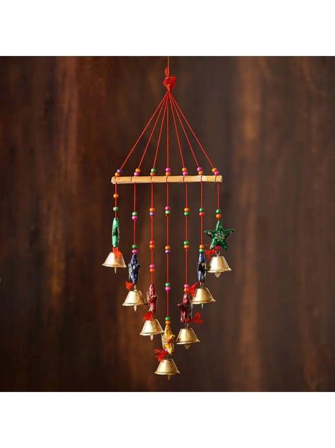 eCraftIndia Handcrafted Decorative Colorful Stars Wall/Door/Window Hanging Bells