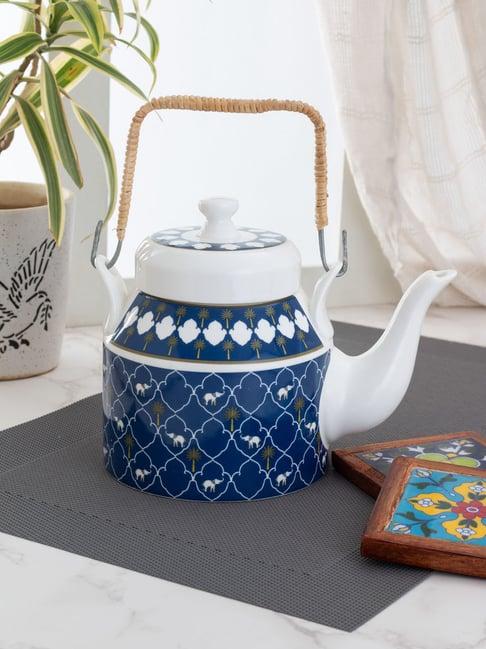 India Circus Multicolor Ceramic Kettle with Lid - Set of 1