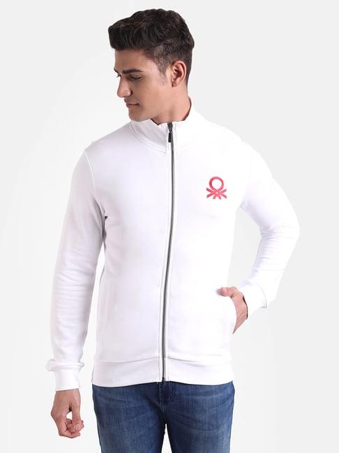 United Colors of Benetton White High Neck Sweatshirt