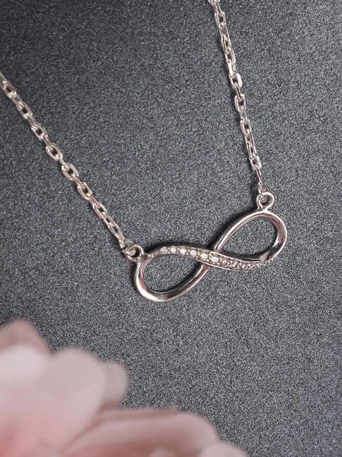 Clara 92.5 Sterling Silver Infinity Pendant with Chain for Women