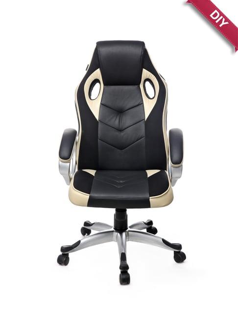 Adiko Systems Cream & Black Stylish Gaming Chair