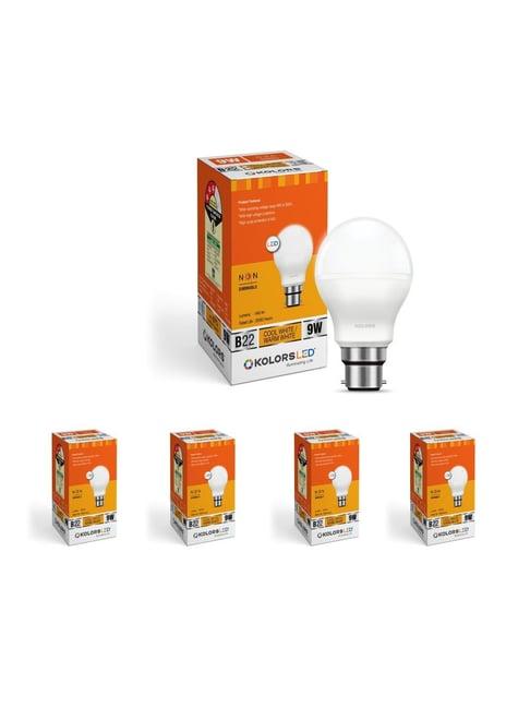 KOLORS Keeto LED Bulb B22 6500K 9W Pack of 5 - Cool White