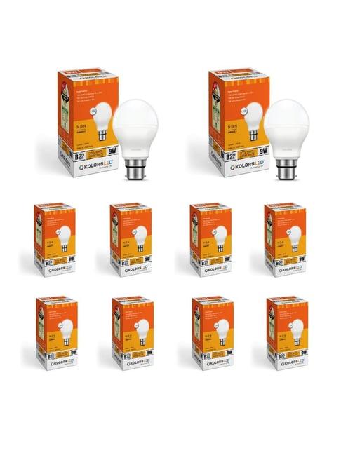 KOLORS Keeto LED Bulb B22 6500K 9W Pack of 10 - Cool White