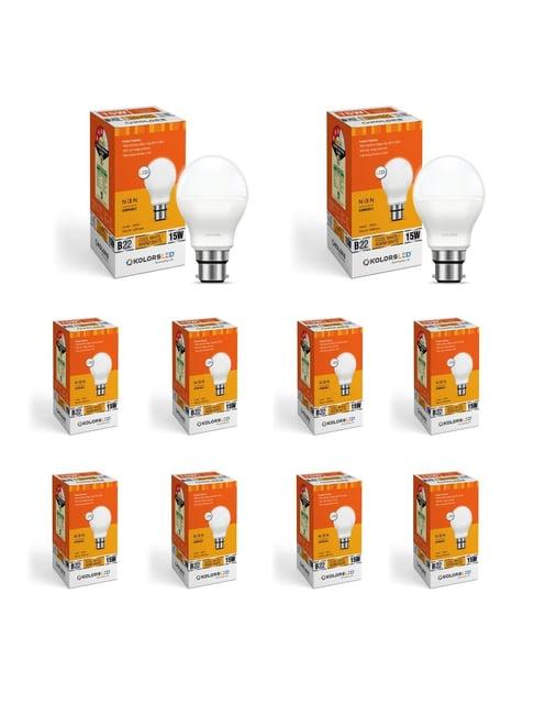 KOLORS Keeto LED Bulb B22 6500K 15W Pack of 10 - Cool White