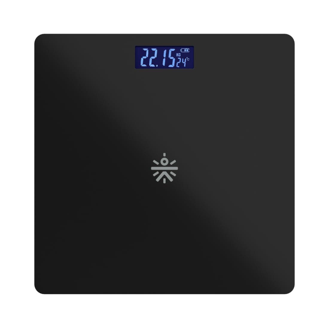 Cult Active body Weighing scale, LCD display, Weight Machine, 180 Kg, Batteries included, Tempered Glass Platform, Ideal for Home Use, Black.