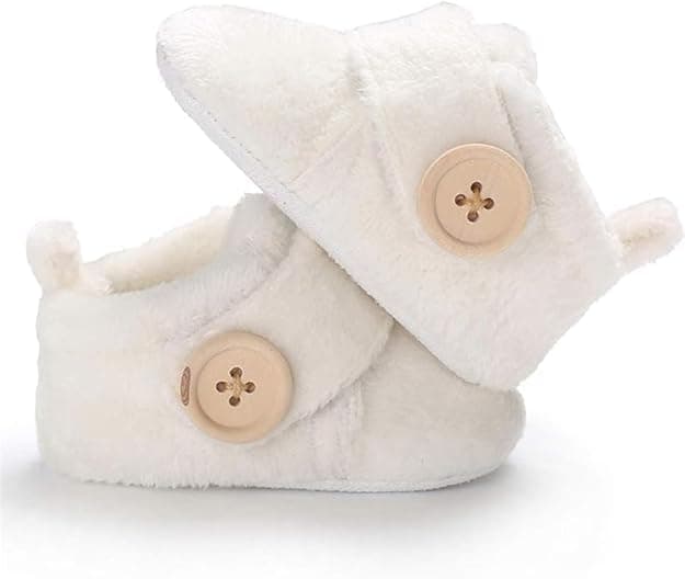 Star Fish Newborn Baby Boys & Girls 3 TO 6 Months Skin Friendly Comfortable & Breathable Cotton Booties (White-1238)