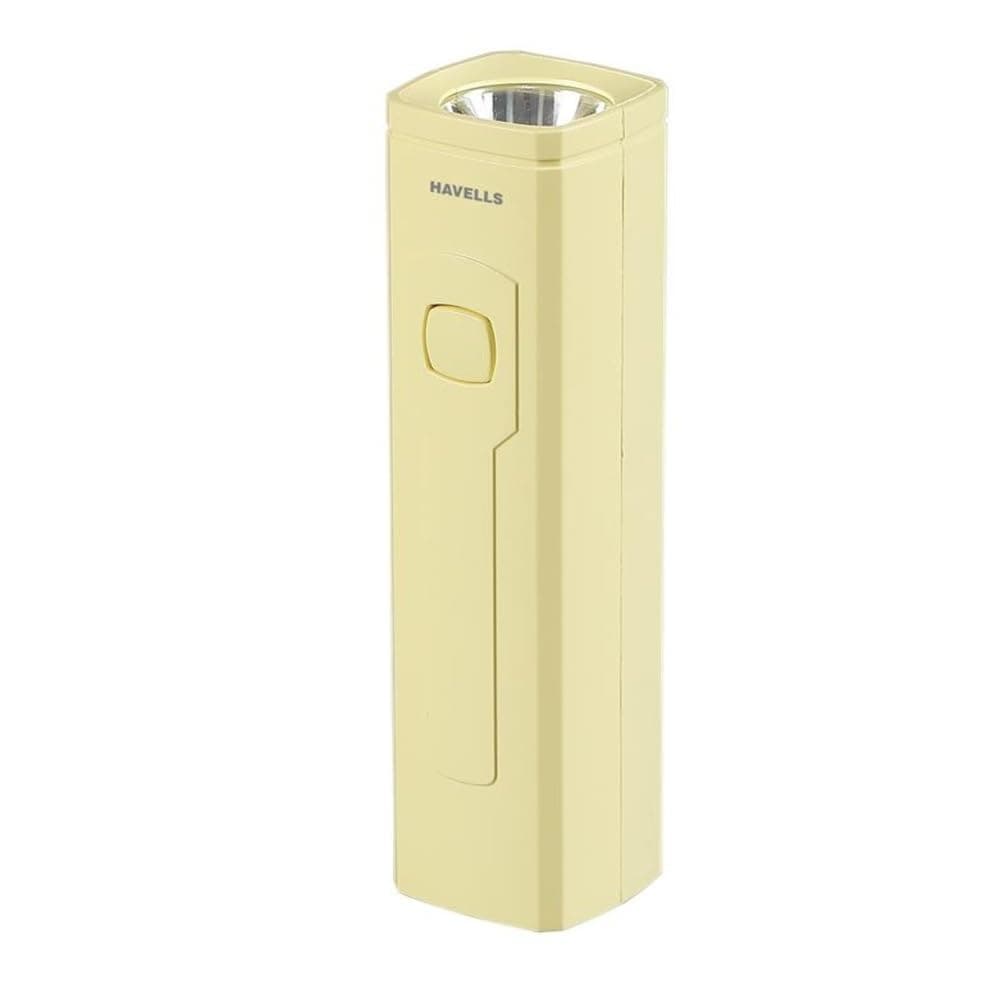 Havells Colorix Rechargeable Pocket Torch | SOS Mode | Rechargeable Li-ion Battery | Thread Strap for Easy Carrying | Type-C Charging| Yellow