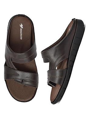 HEALTH FIT Men's Diabetic & Orthopedic Arch Support Footwear (13, Brown)