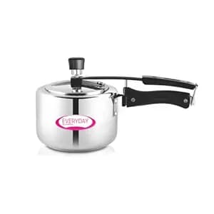Everyday Stainless Steel Pressure Cooker, 2 Litre, Mirror Finish, Inner Lid Design, Gas and Induction Compatible