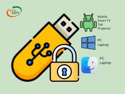 ttdsoft USB Copy Protection Software | for Videos & Pdf files | for Windows, Android & Mac | License for 10 [Ten] nos usb drives (Via Email Delivery Only - in 7 working hours, No- CD)
