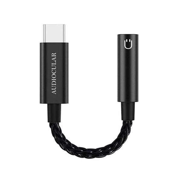 AUDIOCULAR D07 Slim CX31993 Portable DAC Dongle Connector Mobile Audio Adapter, Type C to 3.5mm DAC for iPhone 16 Series /15 Series, Galaxy S25/S24 Ultra/S24 & Other Type C Phones