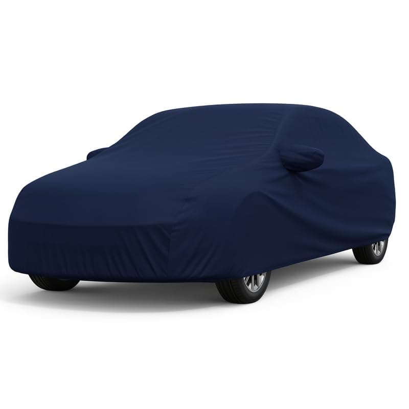 ULTRA SHIELD All Weather Water-Resistant Car Cover for Toyota Land Cruiser | Durable Light-Weight Triple-Stitched Fabric, UV Protection, Dust-Proof | Mirror Pockets, Full Elastic | Navy Blue