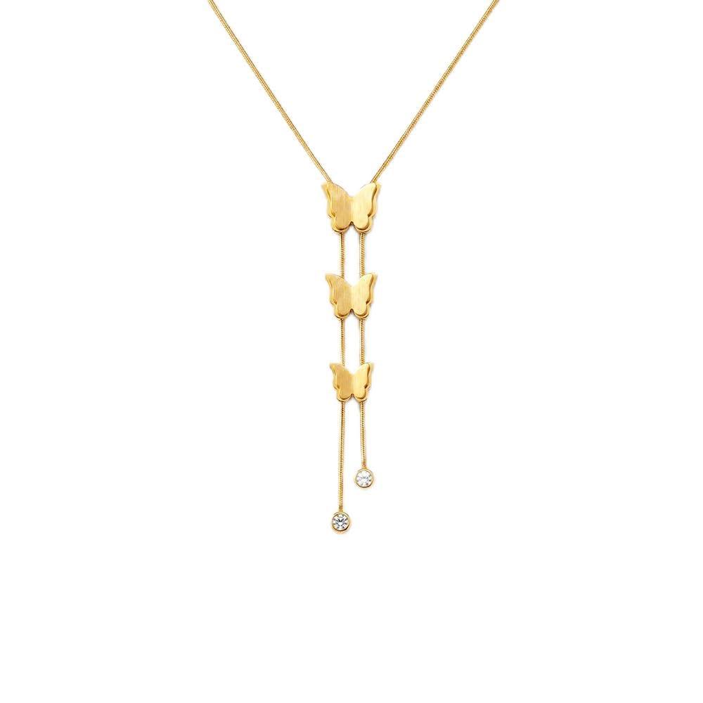 PALMONAS 18k Gold Plated Butterfly Long Chain Necklace for Women - Jewellery Gift for Girls & Women | Waterproof & Anti-Tarnish Necklace, Stylish & Trendy Necklaces for Ladies