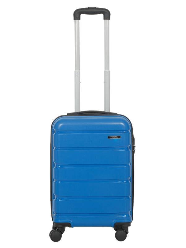 Teakwood Small Size 55 CM 8 Wheels Trolley Bag, Hard Cabin with Zipper Closure, Adjustable Push Button & Cross Side Strap, TSA Lock System 360 Degree (Small, Royal Blue)