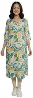 Generic Women's Branded Floral Print A-Line Rayon Straight Cut Kurtis/Office wear Kurti
