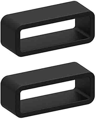 ADAMO 22mm Soft Silicone Watch Strap Loops/Keepers Holder Retainer Loop Replacement - Black color Strap Loop P41OIN02