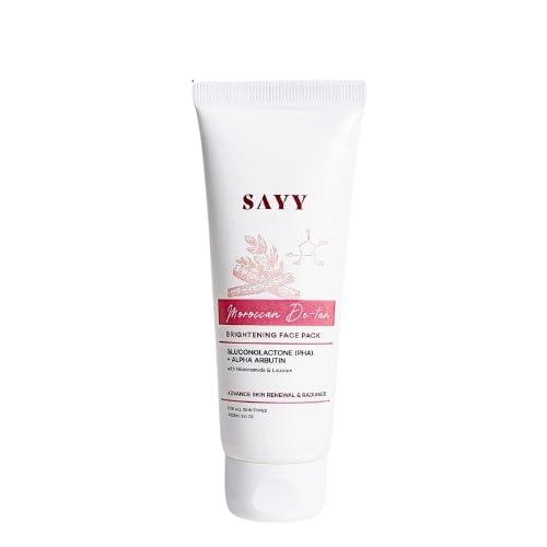 SAYY Moroccan DeTan Brightening Face Pack for Advance Skin Renewal Radiance Clay Mask