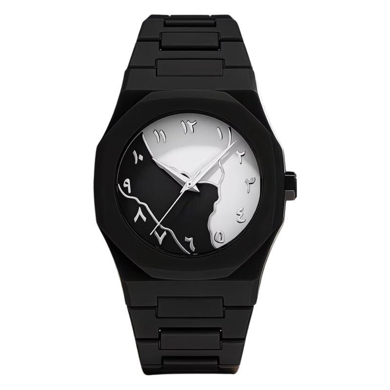 EMERALDO Polycarbonate Build, Sleek Analog Dial, Lightweight & Modern Timepiece Trendy Mens Watch (Black & White)