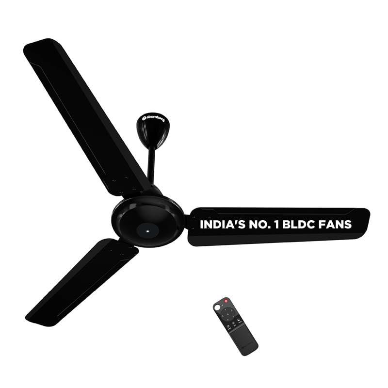 atomberg Ameza Remote Controlled 1200mm BLDC Ceiling Fan | BEE 5 Star | High Air Flow | Low Noise | Power Saving | Timeless Design with 2 Year Warranty | Gloss Black