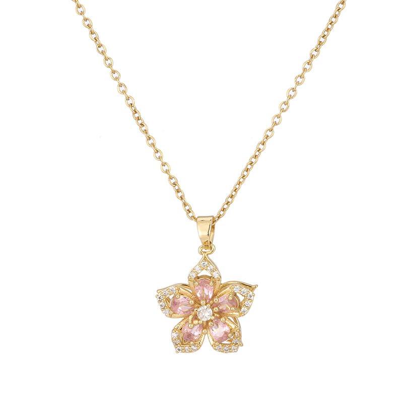 Zibuyu® Dainty Flower Chains for Women Stylish Rotatable Blossom Pendant