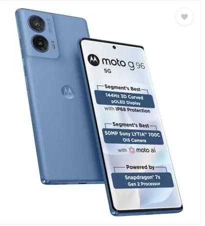 Motorola G96 144Hz 3D Curved pOLED (ASHLEIGHBLUE, 8GB RAM, 128GB Storage)