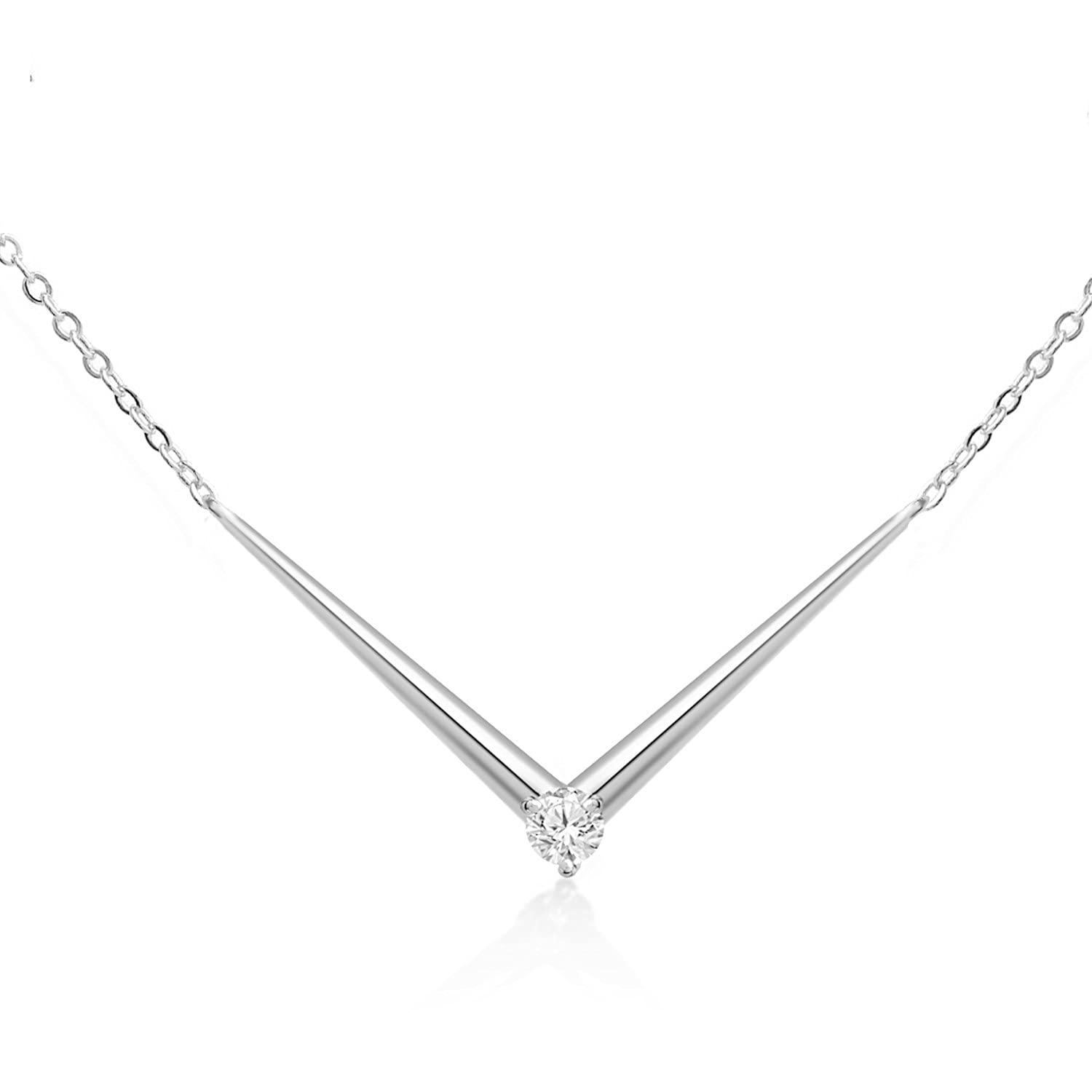 MINUTIAE Single Crystal Pendant Necklace for Women & Girls, Extendable Chain