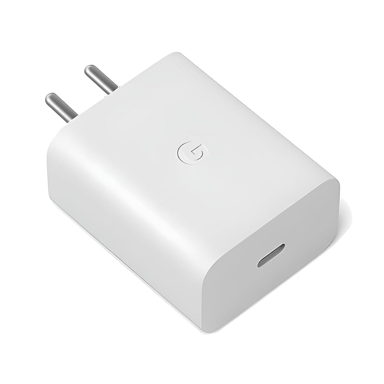 Original Google 30W C-Type PPS Rapidly Power Charging Adaptor for Google 11/11 Pro/10a/9/Pro/XL/Fold/9a/8/8 Pro/8a/7/7Pro/S26/4b/4a/15/15R/Tab/Slate - Support Other USB-C 30 W Quick Charging, White