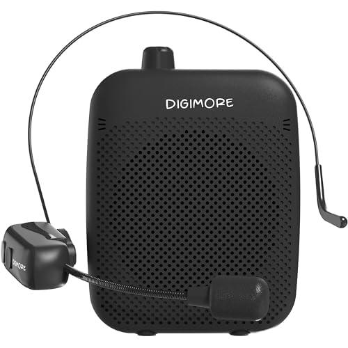 DIGIMORE 10W Wireless Voice Amplifier for Teachers | 12Hr Battery | BT 5.4 | in-Built Noise Reduction | Wireless Headset Mic for Tour Guides, Fitness, Announcements, Schools & Colleges (D-1200 WL)