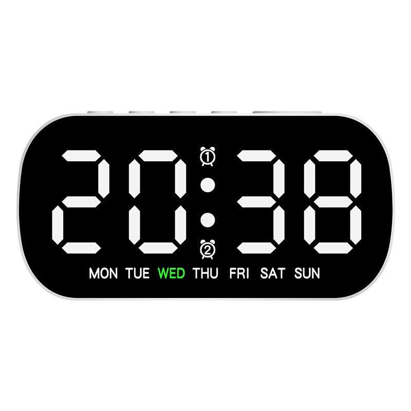 AERYS Digital LED Alarm Clock with1 Year Warranty Dual Alarm, Day & Time Display, Large LED Screen, 12/24 Hour Format, Snooze Function, Table Clock for Bedroom, Office, Students & Home Decor
