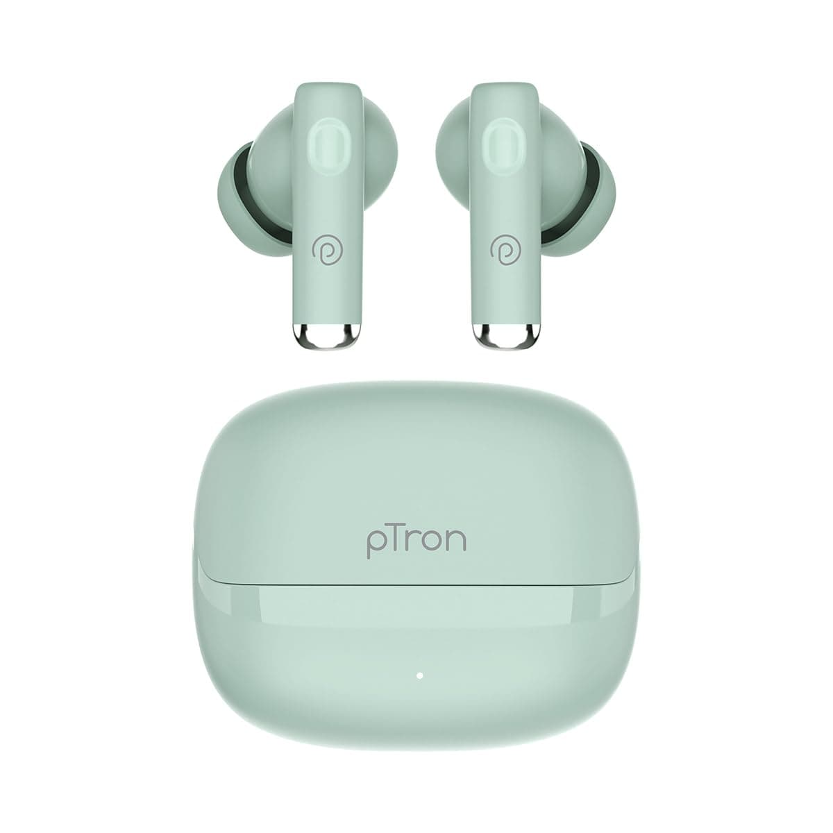 pTron Bassbuds Encore in-Ear TWS Ear Buds w/ 50 Hrs Playtime, Custom EQ, Mobile App, 13mm Drivers, Pristine Sound, BTv6.0 Headphones, Touch Control, Voice Assistant, Type C Charging & IPX4(Meadow)