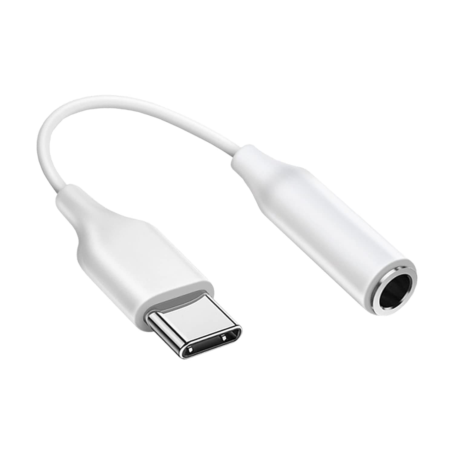 Samsung Type C to 3.5 mm Audio Jack Connector, Headphones Jack Converter for Galaxy S24, S23, S24 Ultra, S8 Plus, S9, S9 Plus, S10 Plus, S10 Lite, S20 Ultra, S21 FE, & Other Samsung Devices - White