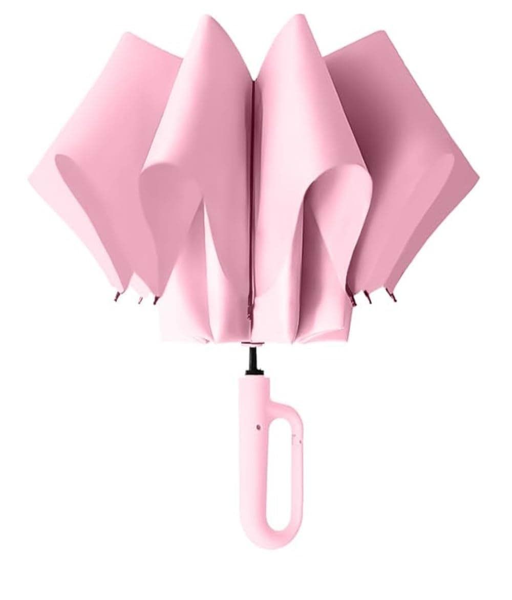 TEKCOOL UV Umbrella with Novelty Carabiner Handle, Travel Umbrellas for Rain and Sun Windproof Compact, Automatic Open Close, 8 Ribs, Portable Umbrella for Men and Women(Pink)?.