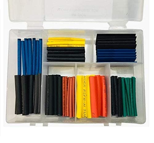 Rpi shop - 80 Pcs Colours Assorted Polyolefin Heat Shrink Tube, Insulated Wire Cable Sleeving Wrap, Multicolour, 7 Different Cut Size with Box