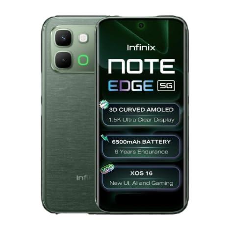 Infinix Note Edge (Silk Green, 8GB RAM, 256GB Storage) | MediaTek Dimensity 7100 Octa-Core Processor | 50MP AI Rear Camera | 13MP Front Camera | 6.78-inch Punch-Hole AMOLED Display | 6500mAh Battery |