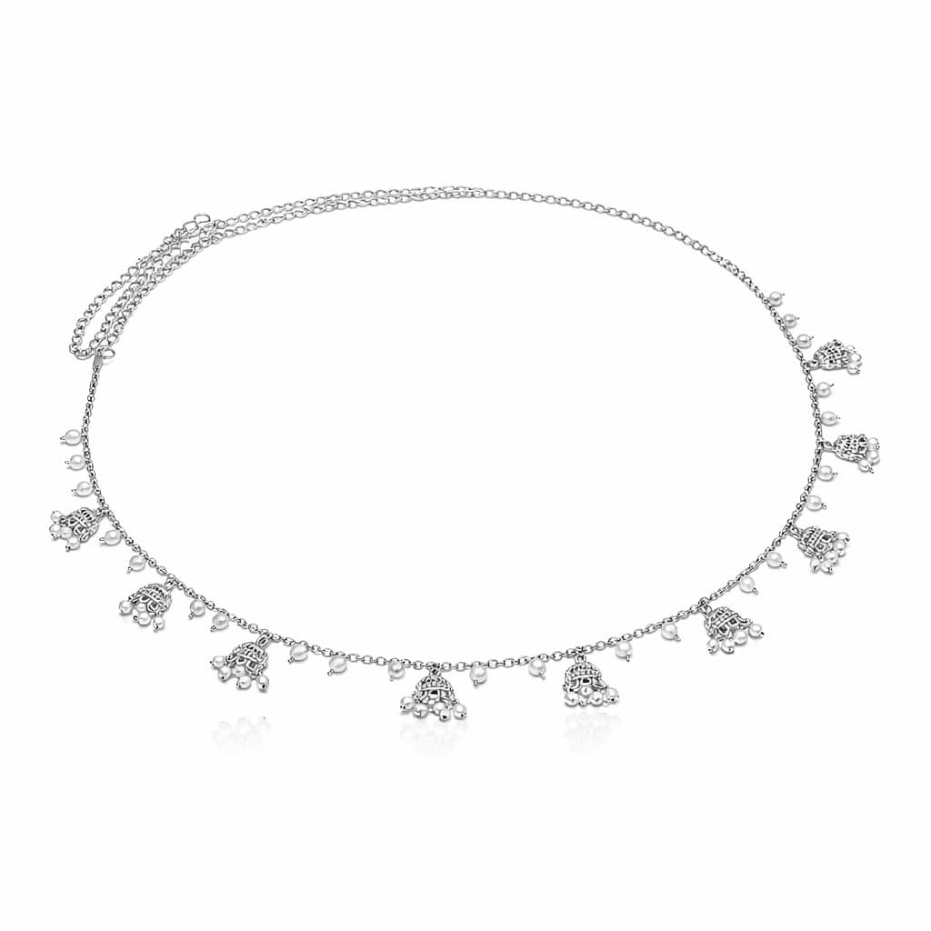 GC PREMIUM JEWELLERY Oxidised Kamarband for Women |Adjustable Ghungroo Waist Chain | Traditional Saree Waist Belt | Ethnic Bridal Hip Jewellery(Jhumki Drop, One Size)