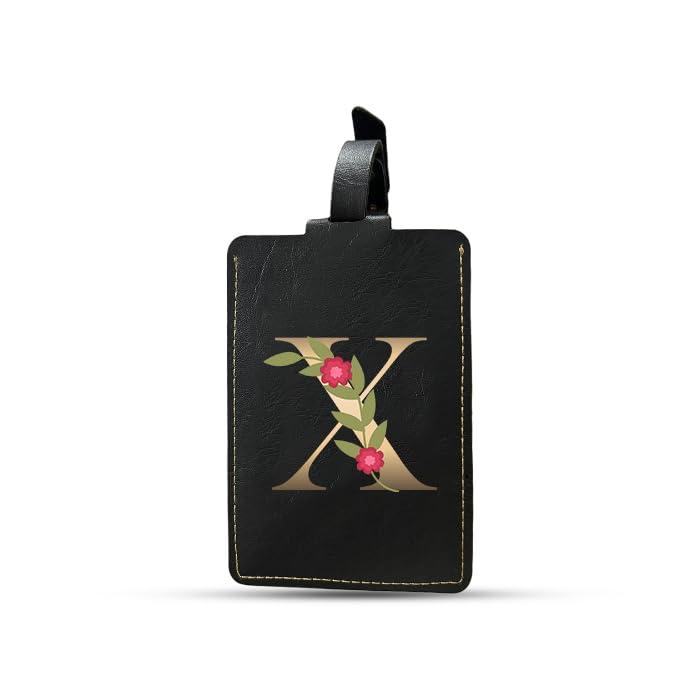 The Messy Corner Blossom Luggage Tag | Floral Initial Luggage Tag | Alphabetical Monogram Travel Tag for Bag & Backpacks | Unisex Travel Gift |AZ| (X)