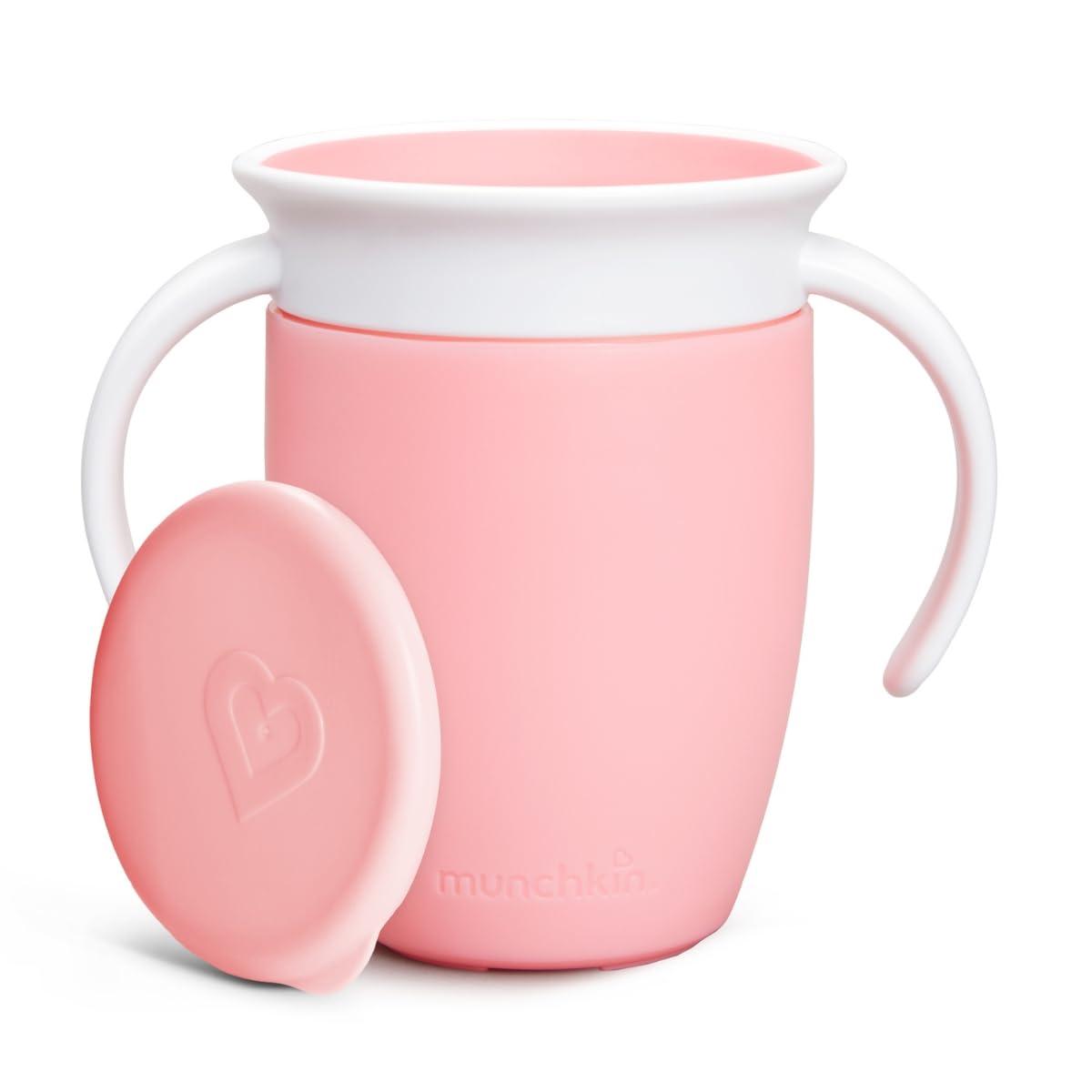 Munchkin Miracle Drip Cup 360° with Handles and Lid 200 ml - Pink