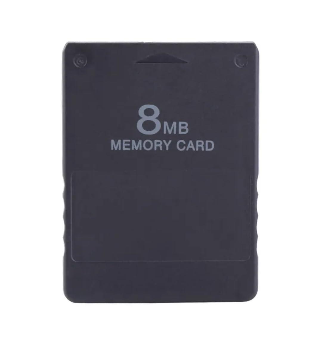 8MB Memory Card Compatible with PlayStation 2, Black, Real Memory in Single Card