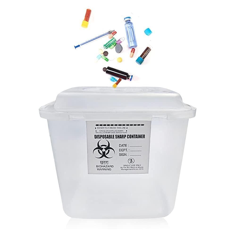 Surgix Sharps Containers | Bio-hazard | Bio-Medical Sharps Container Puncture Proof Box (1.5 Liter) 1 Piece