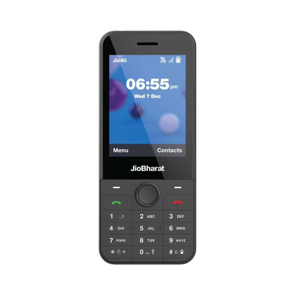 JioBharat J1 4G Keypad Phone with JioTV, JioHotstar, UPI, JioSoundPay, JioSaavn, JioChat, JioPhotos, Powerful 2500mAh Battery, LED Torch, Digital Camera | Dark Grey | Locked for JioNetwork