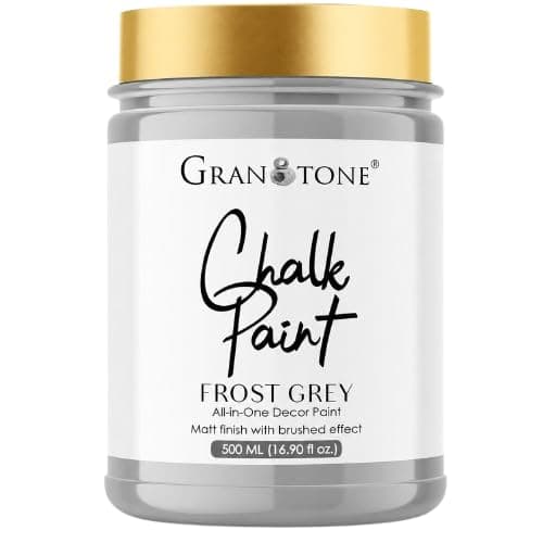 GRANOTONE Chalk Paint for Furniture, Home Decor, Crafts - Eco-Friendly - All-in-One - No Wax Needed - 500 ML (FROST GREY)