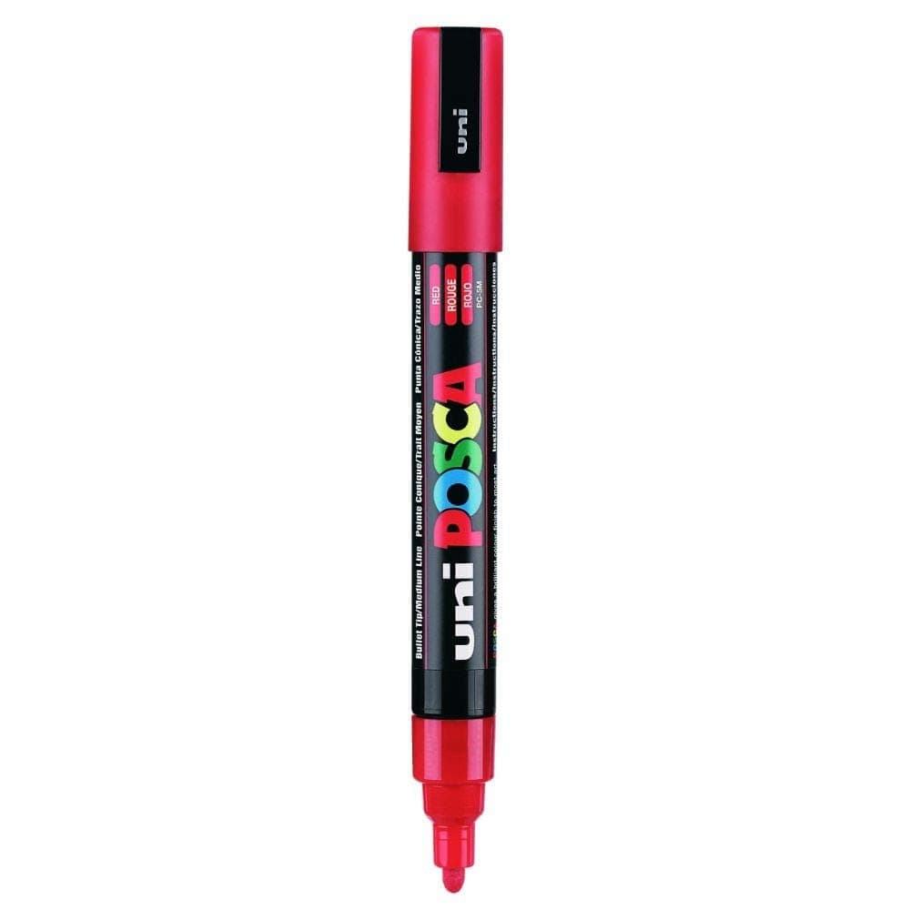 POSCA PC-5M Marker | 1.8-2.5 mm Bullet Shaped Tip (Red Ink)