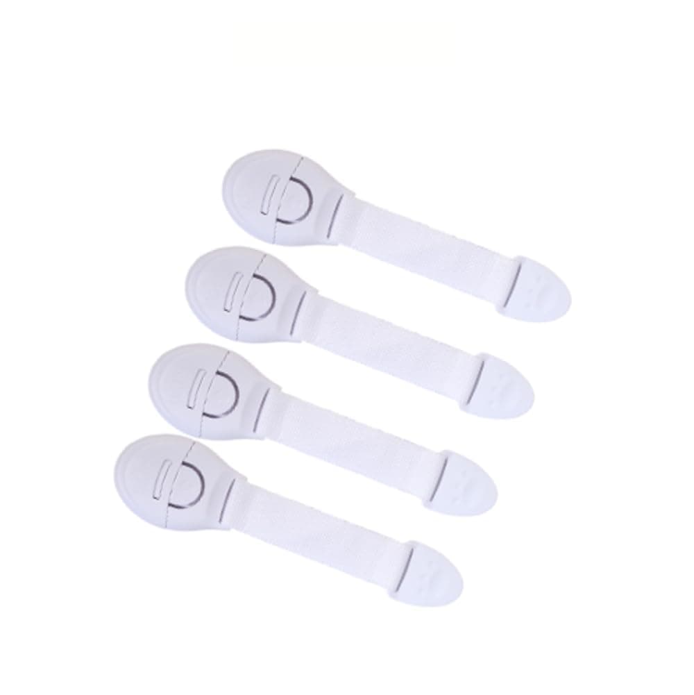 BabySafeHouse 3M Pre-Taped Infant/Child Safety Cabinet Lock, 4Pcs - White