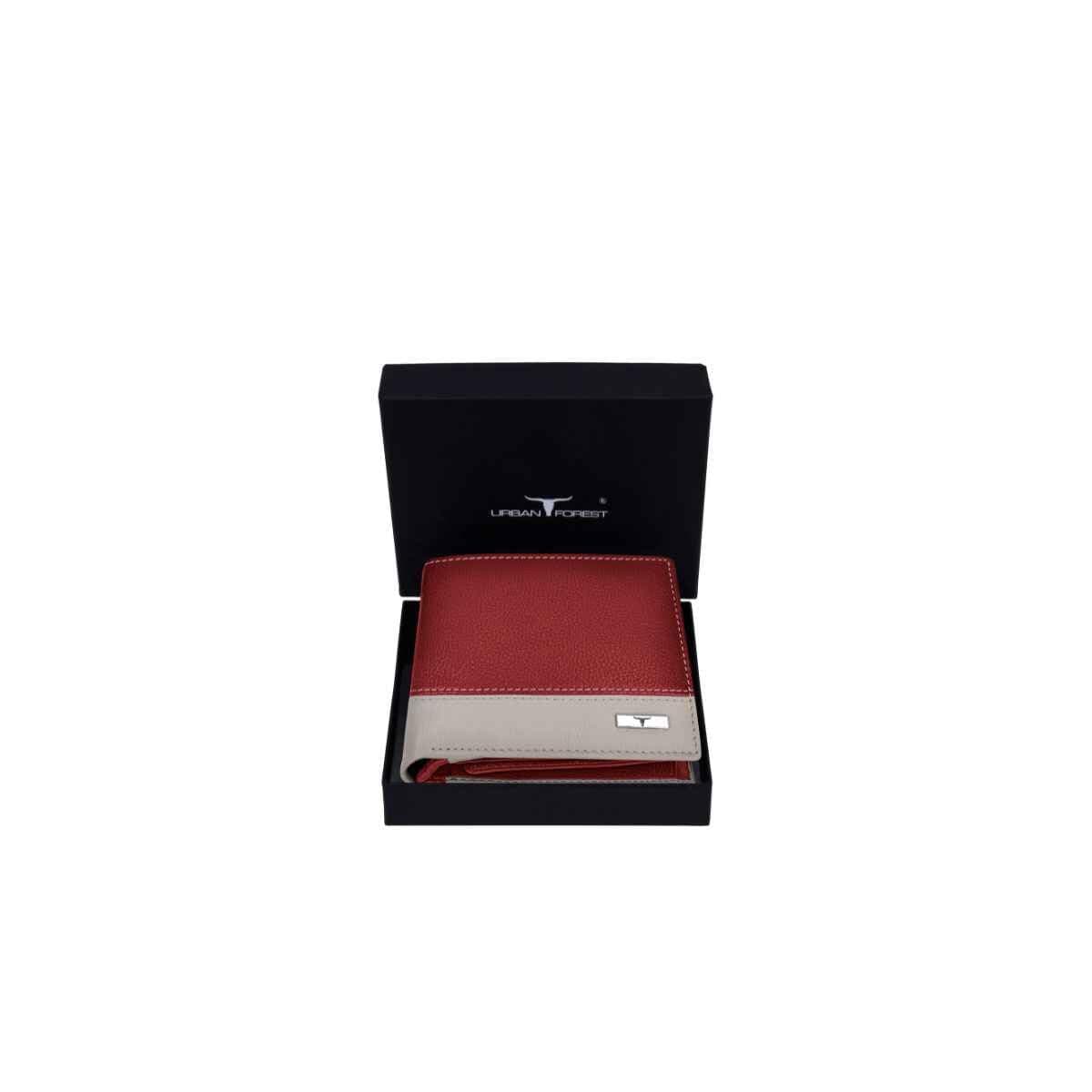 URBAN FOREST Seattle Red/Sand Leather Wallet for Men