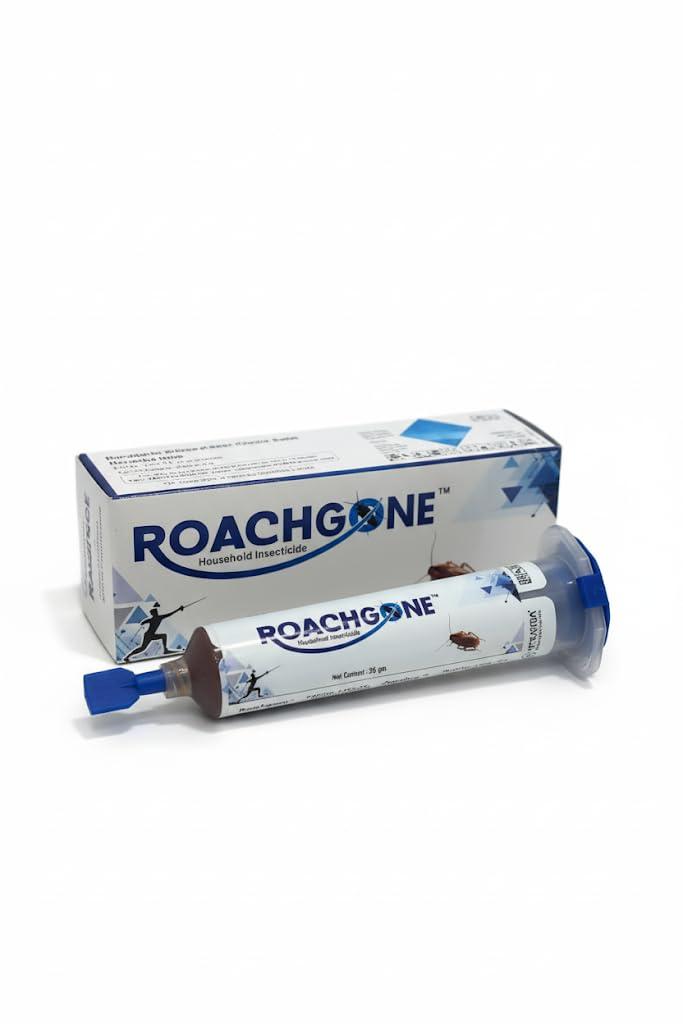Heranba Roachgone Cockroach Killer Gel with Fipronil | HACCP Certified Cockroach Bait | Anti Cockroach Gel for Kitchen, Cabinets, Bathrooms & Cracks | German & American Cockroach Control | 35g