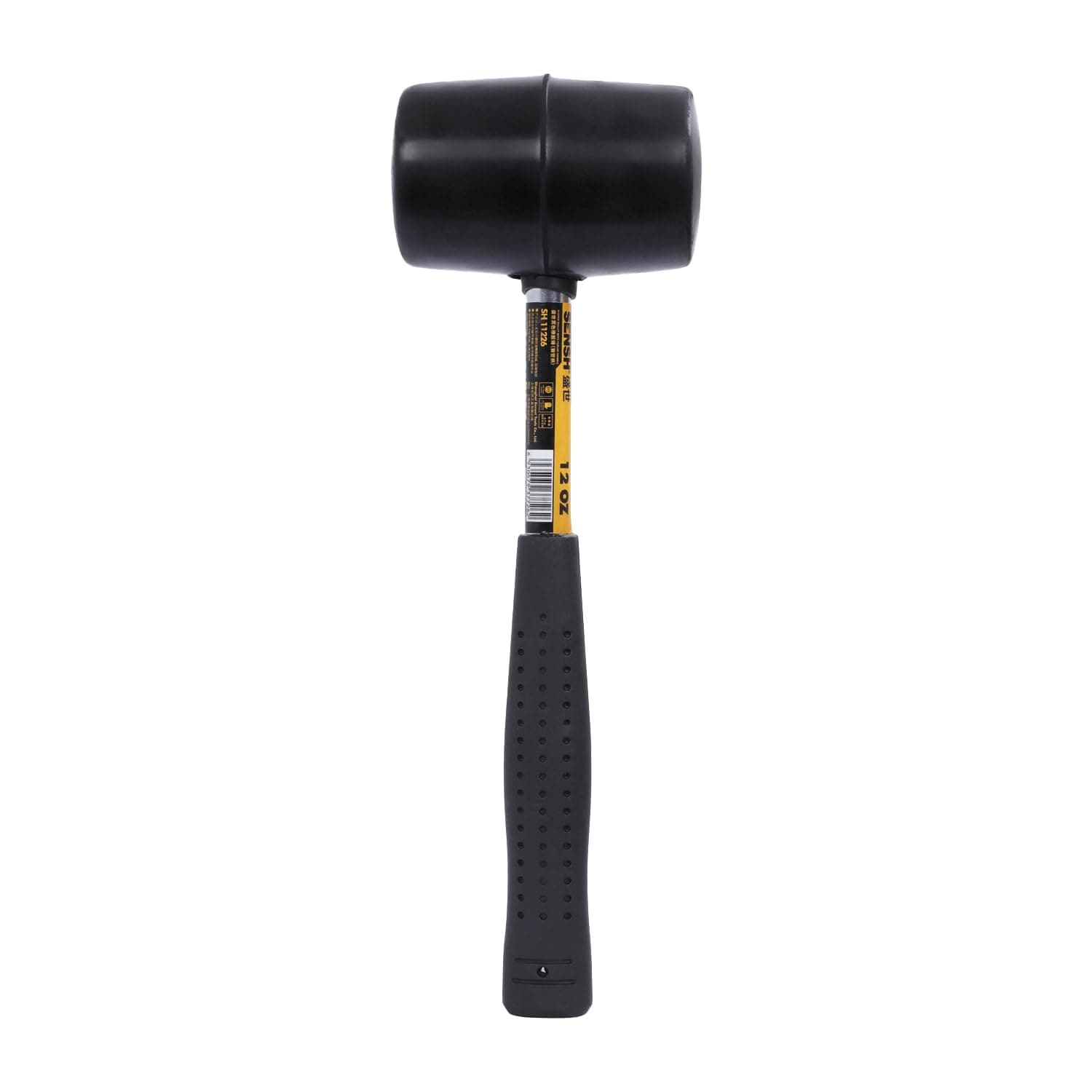 SENSH Rubber Mallet 12 oz (340 G) | Tubular Metal Handle | Solid Rubber Head | Ergonomic Non Slip Handle | Designed for Non Marking application such as Assembly, Flooring, Home & Professional